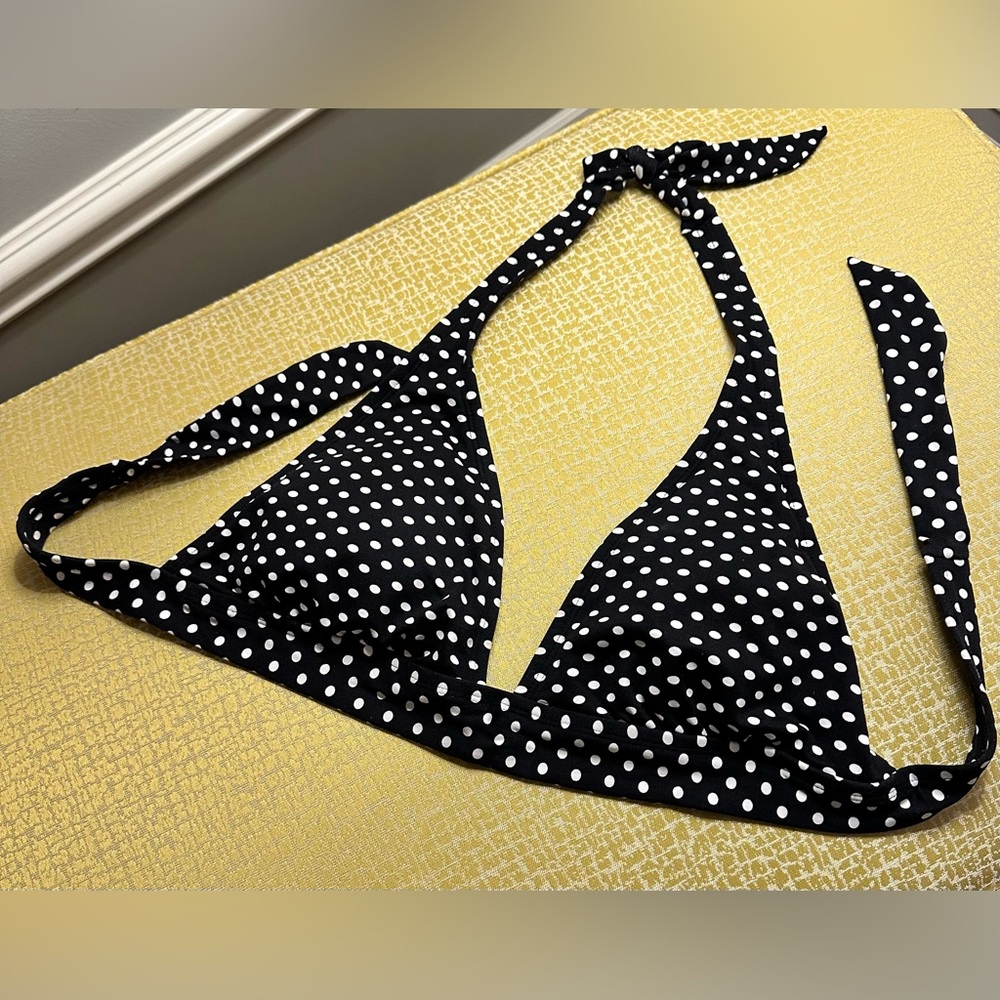 Kim Rogers Black and White Polka Dot Bikini Top
